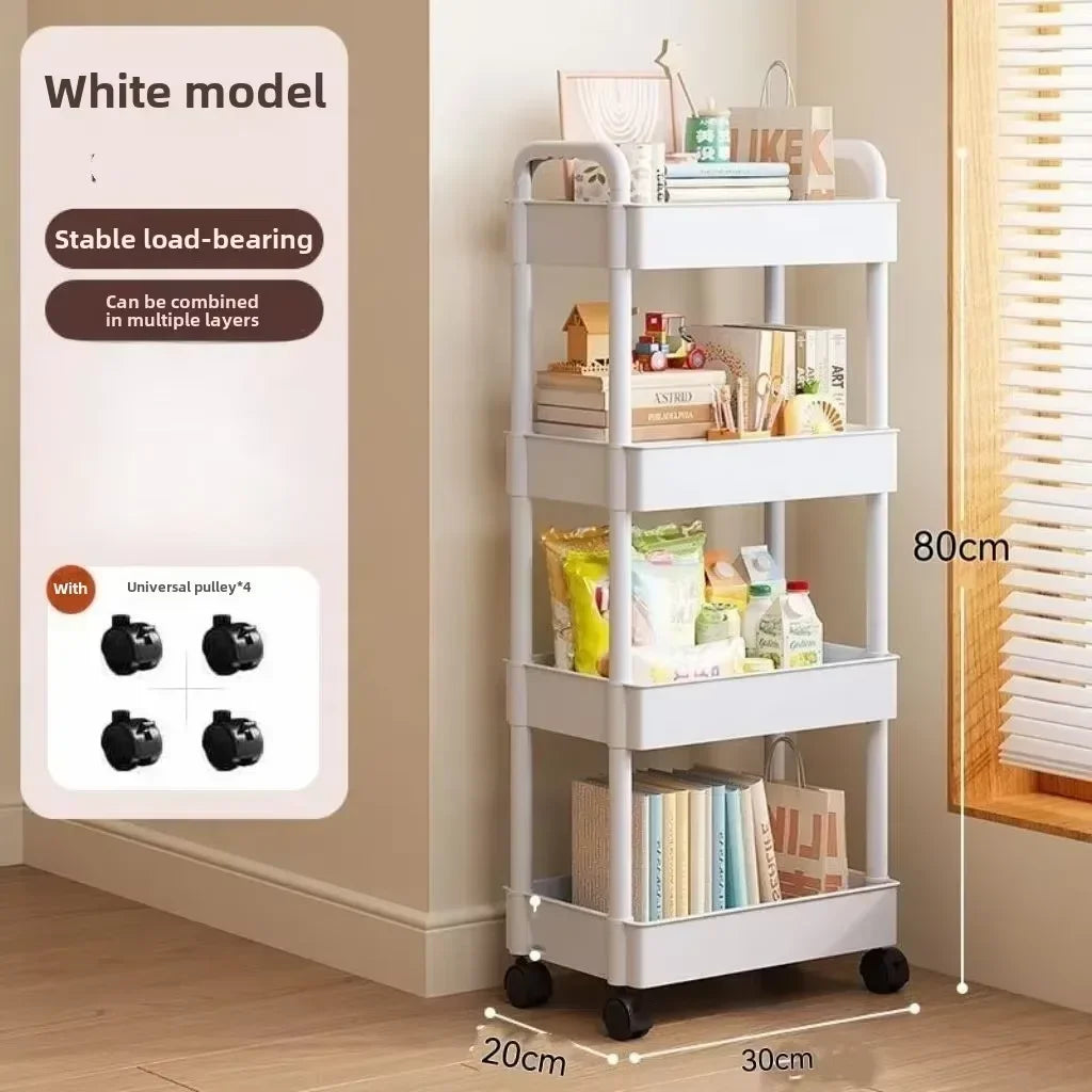 2026 New Multifunctional Storage Cart Open Shelves Book Display Living Room Kitchen Bedroom Home Decor Storage Organizer