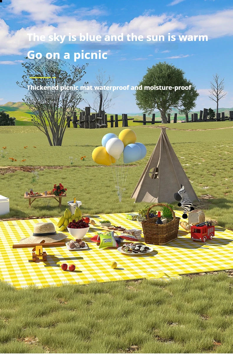 Outdoor Picnic Mat Waterproof Moisture-Proof Camping Ground Mat Thickened Picnic Blanket for Outdoor Activities and Grass Land