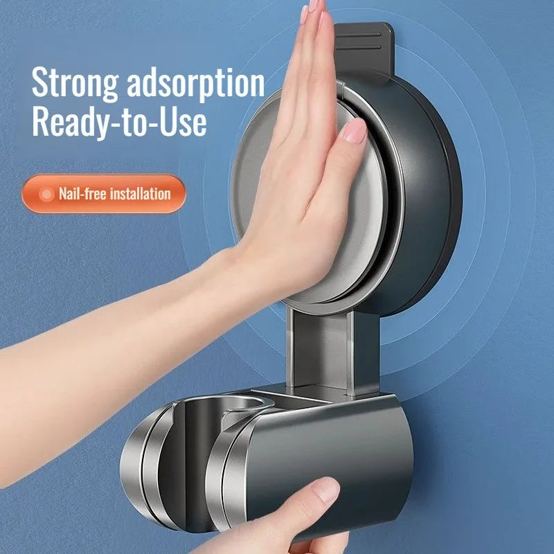 Bath Shower Holder Support Mural Douche Suction Cup Adjustable Handheld Wall Mounted Large Shower Head Supports Relocatable