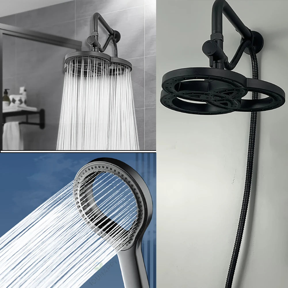 High Pressure Shower Head Overhead Large Water Flow Rainfall Shower Head Set Ring Design Spray Hotel Bathroom Accessories