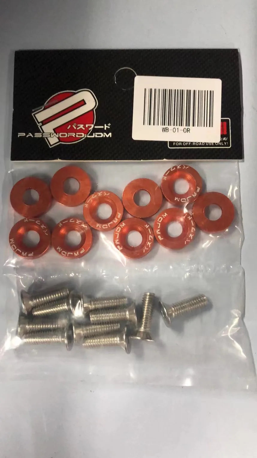 Universal 10PCS M6 Car Styling Modification JDM Sticker Stickers Password Fender Washer License Plate Bolts Auto Accessories