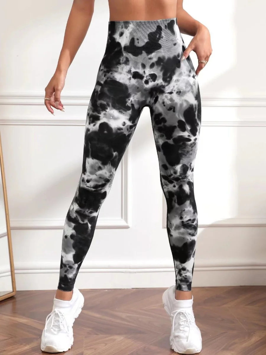 New 3D Print Tie Dye Sports Pants Women Seamless  Leggings High Waist Fitness Push Up Leggings Gym Clothing Workout Tights