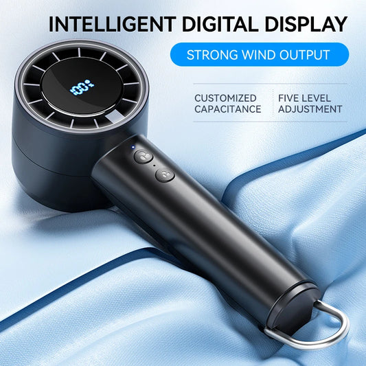 Small Fan Refrigeration Air Conditioner Portable Silent High-speed Led Display High Wind Power USB Charging Fan Handheld