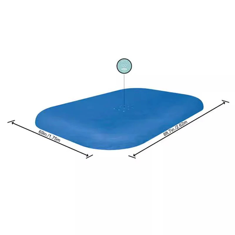 Rectangular Pool Cover Dustproof Square for Garden Outdoor Paddling Family Ten Foot Pools Protector Inflatable Pool Cover