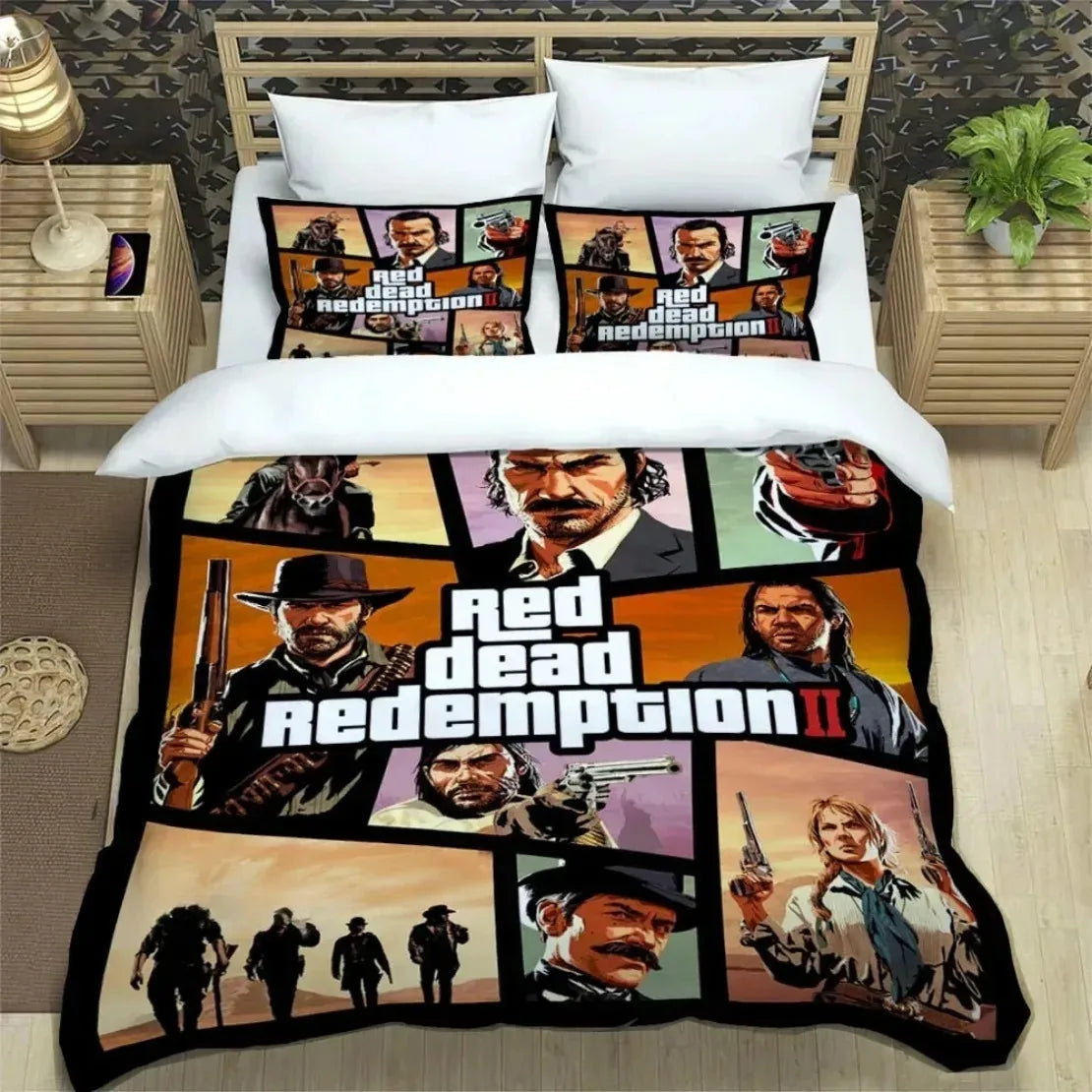 Red Dead Redemption 2 Bedding Sets exquisite supplies set print duvet cover bed comforter set bedding set luxury birthday gift
