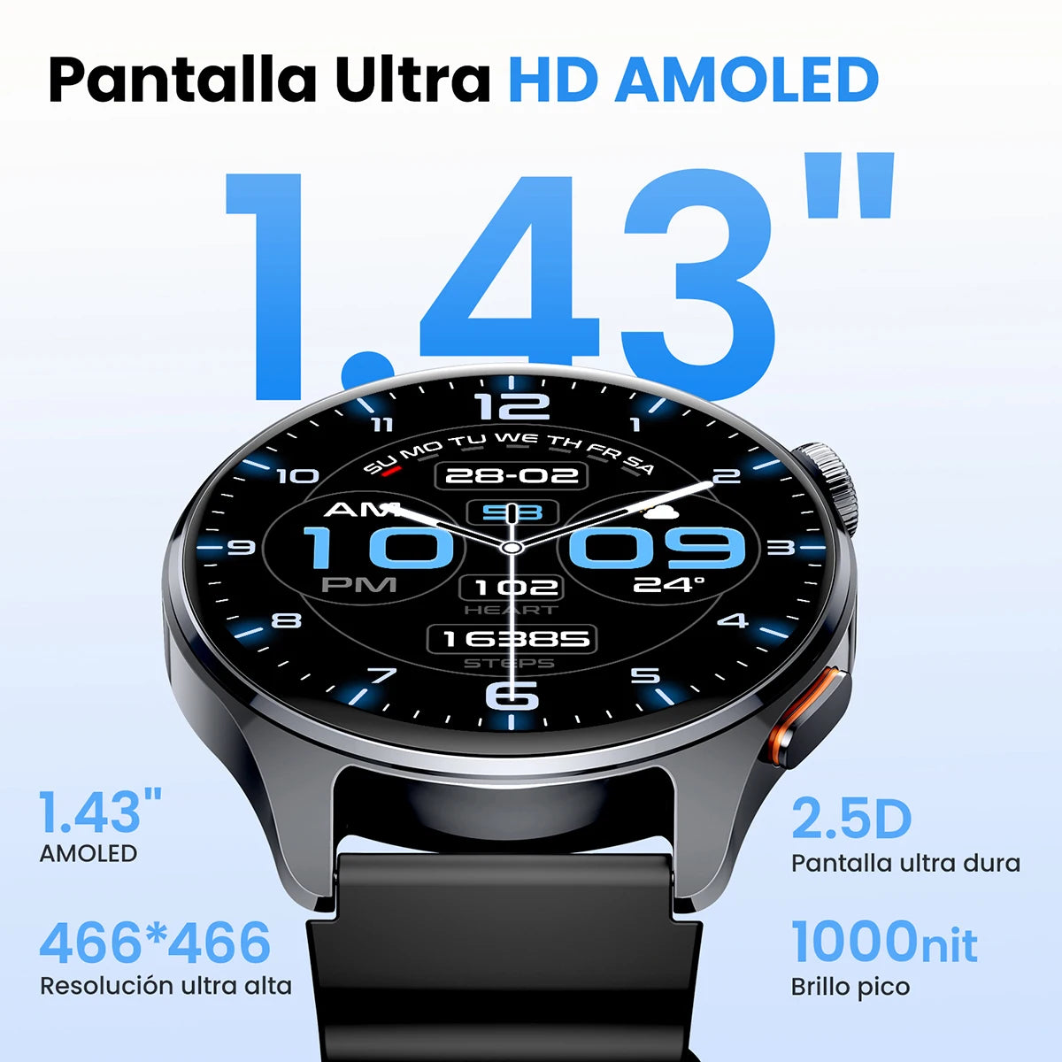 HAYLOU Watch 4S GPS Smartwatch 1.43” HD AMOLED Display 5 Satellite GPS Positioning 120+ Workout Modes Sport Fitness Smart Watch