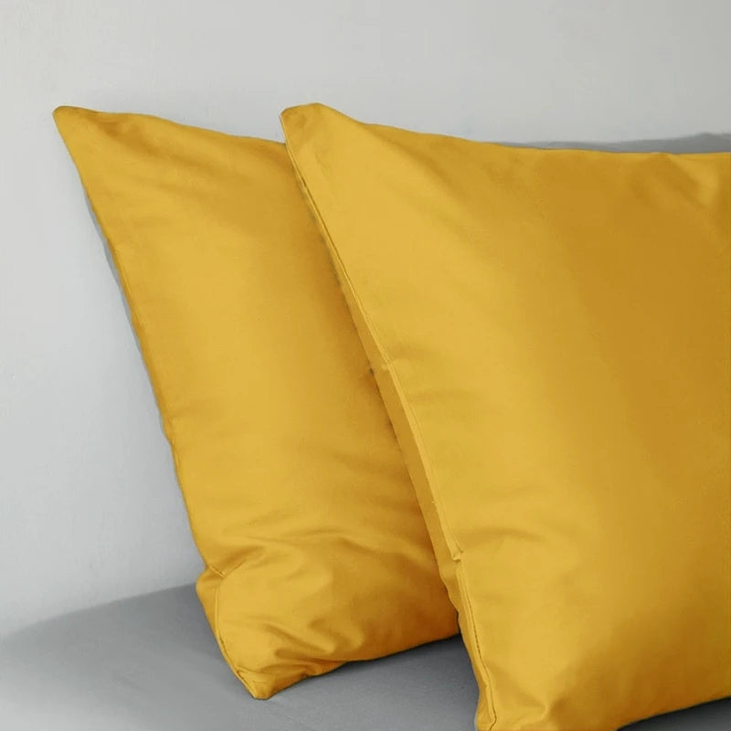 kuup 2pcs Pure Color Polyester Pillowcases Comfortable Breathable Simple European Style Pillowcases Bedding Accessories