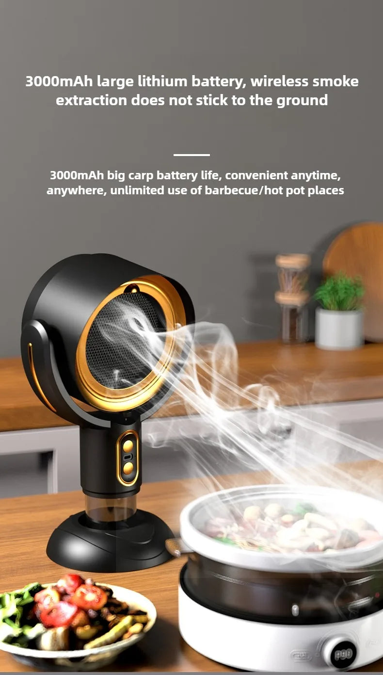 Small desktop range hood, portable charging, deodorization, air filtration, smoking machine, barbecue, hotpot companion.