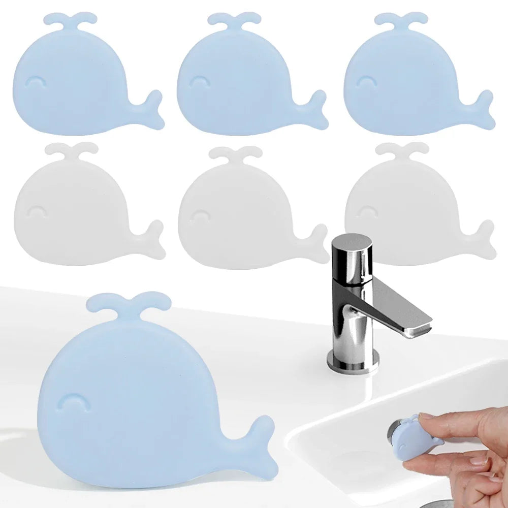 10/1Pcs Silicone Wash Basin Overflow Ring Remplacement Whale Shape Cover Bathroom Basin Trim Sink Drain Cap Overflow Ring Plug