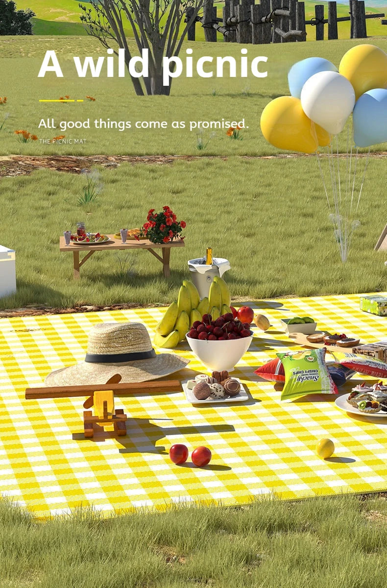 Outdoor Picnic Mat Waterproof Moisture-Proof Camping Ground Mat Thickened Picnic Blanket for Outdoor Activities and Grass Land