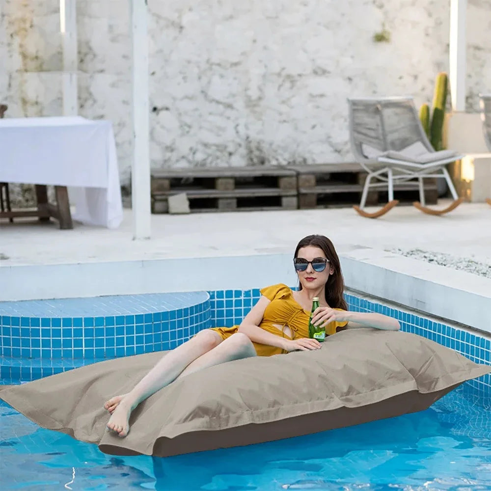 OTAUTAU Retangular Swimming Pool Floating Bean Bag Pouf Cover No Filler Waterproof Beach Pillow Sac Sofa Bed Chaise Lounge DD034