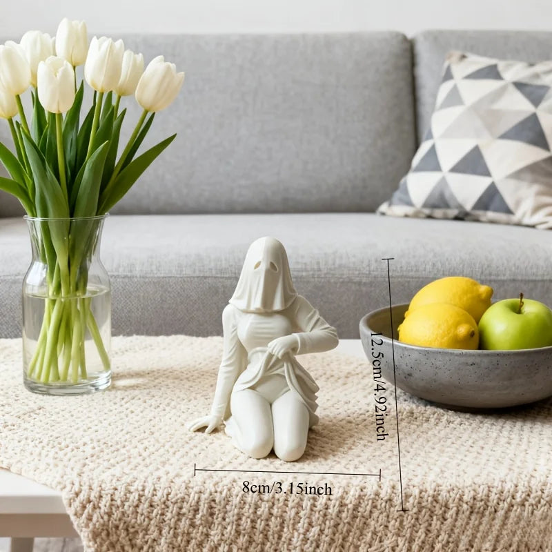 Ghost-shaped home decoration with a little belly, suitable for living room and bedroom, spooky desktop decoration, perfect for h