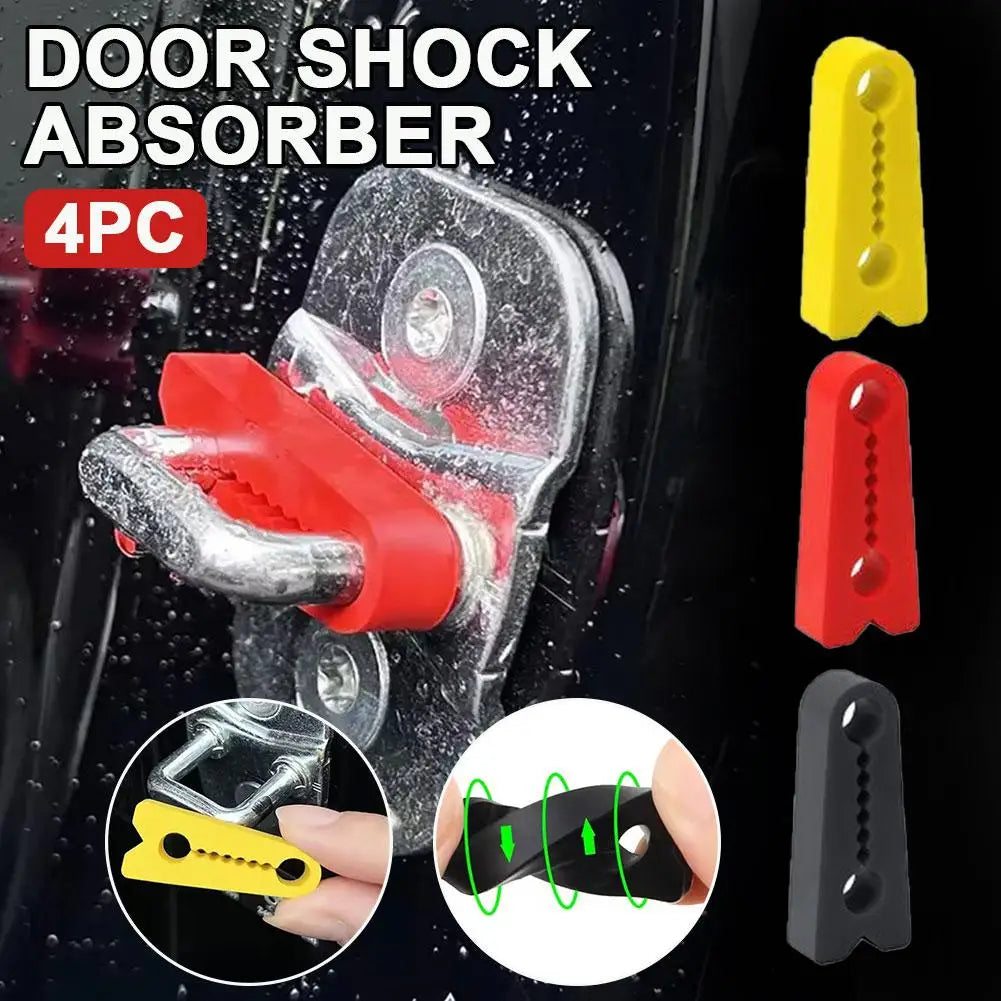 4pcs Car Door Lock Shock Absorber Silicone Cover Noise Reduction & Anti-Collision Pad, Universal Latch Protector for Auto Door