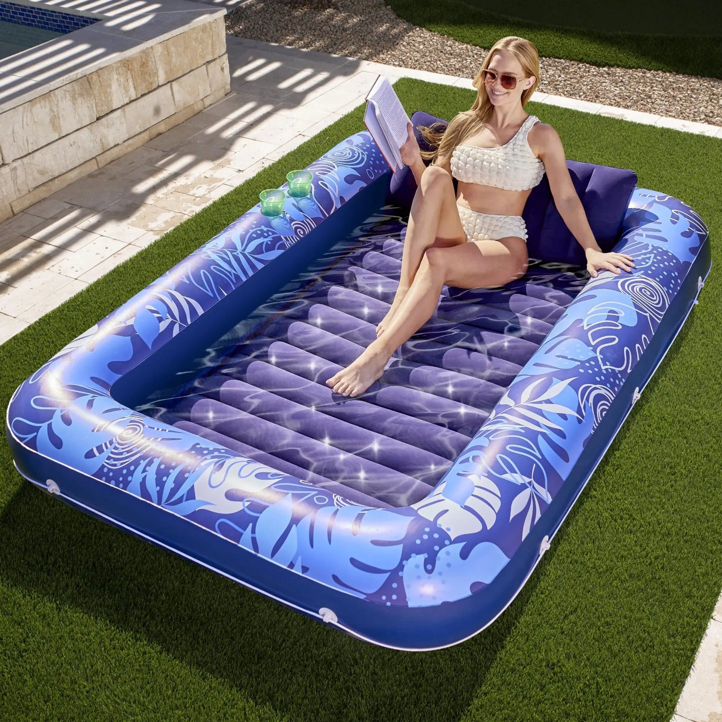Adult Inflatable Tanning Pool Lounger Large Bathtub Water Bed Cross-Border in Stock for Relaxation And Sunbathing