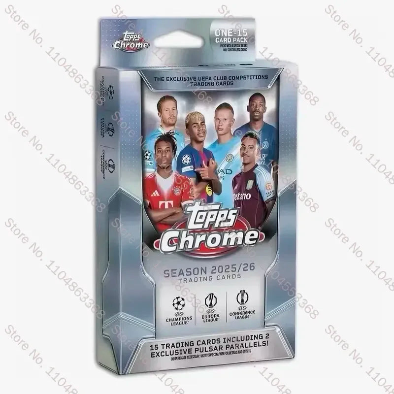 2025-26 Topps Chrome UEFA Club Cards Limited Signature Hanger Box 15 Cards Game Trading Cards Sports Collectibles Hobby Fan Gift