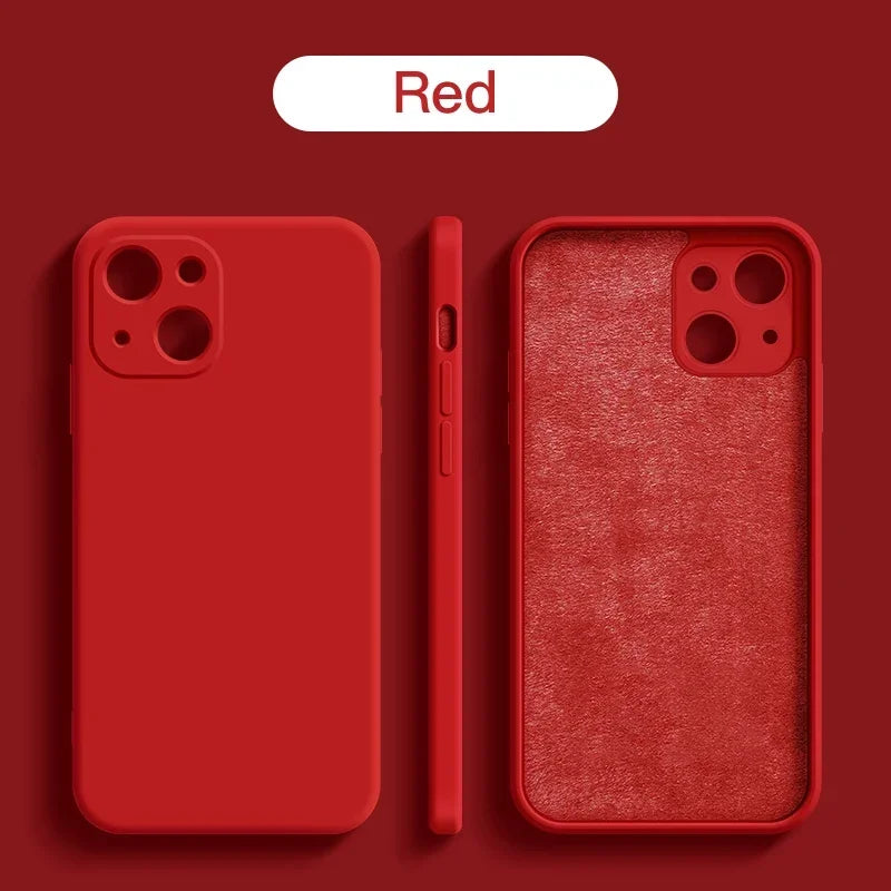 Original Liquid Silicone Phone Case For iPhone 17 16 15 14 13 11 12 15 Pro Max Mini X XR XS 7 8 Shockproof Back Cover