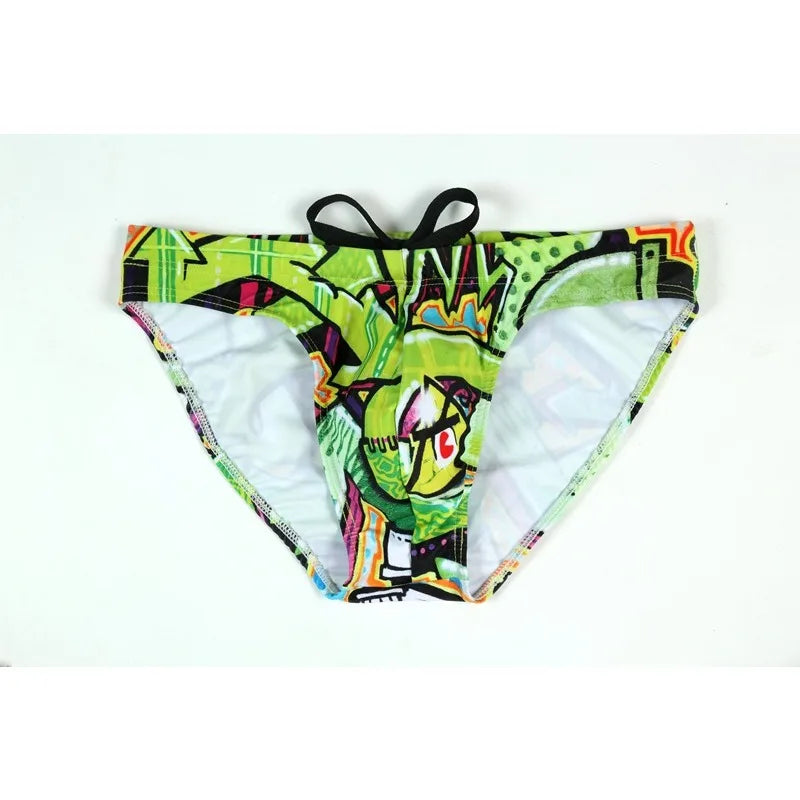 New swimming trunks men's swimsuit printed youth swimming trunks swimming training