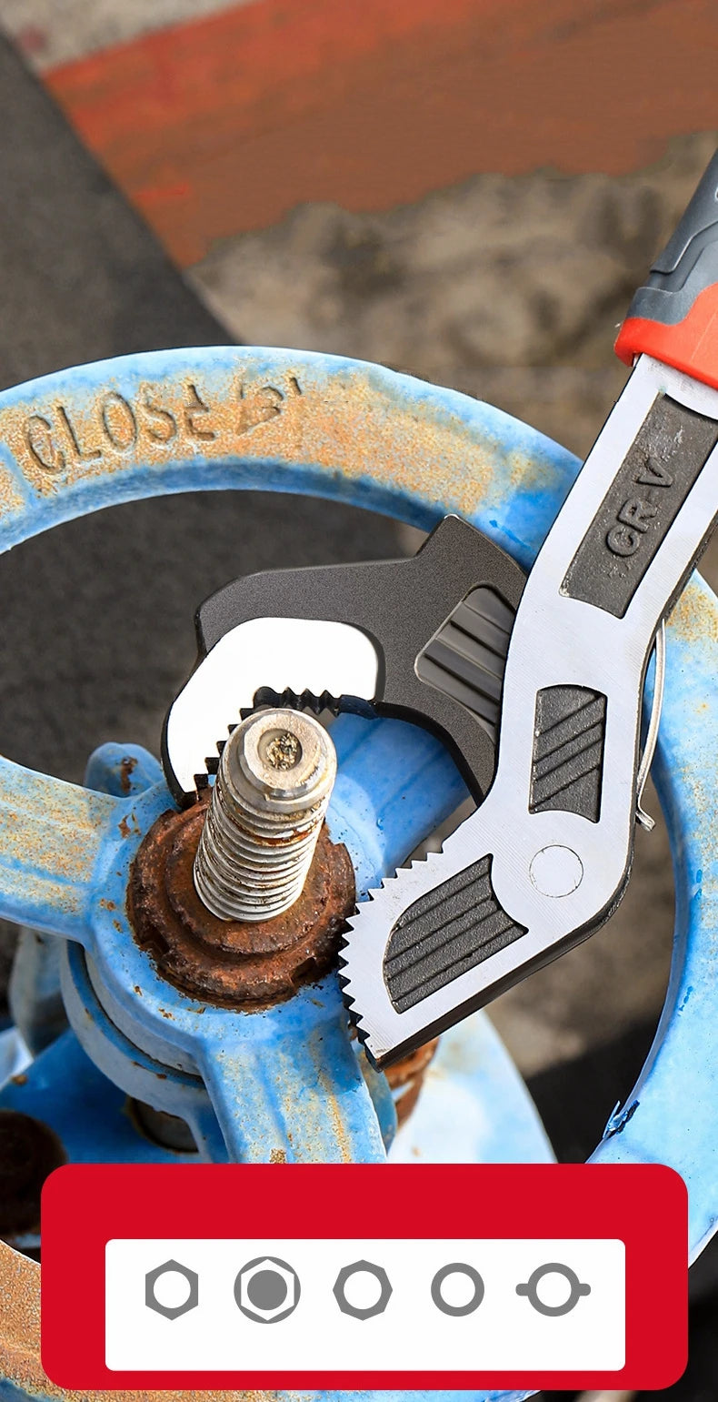 6/8/10/12 inch niversal Multifunctional Self-Locking Wrench Fast Adjustable Wrench CR-V Bathroom Wrench Plumber Multi Hand Tool