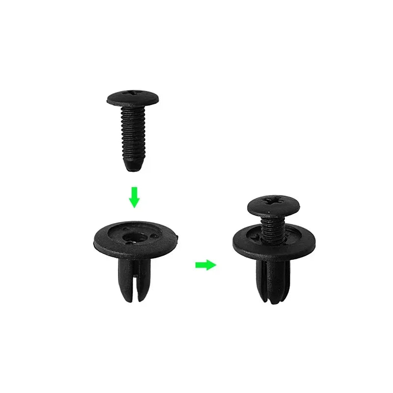 Car Plastic Rivets Fasteners 8mm/6mm Bumper Fender Screws Clips 8mm Hole Auto Push Pin Clip Accessories for Vehicle Repair