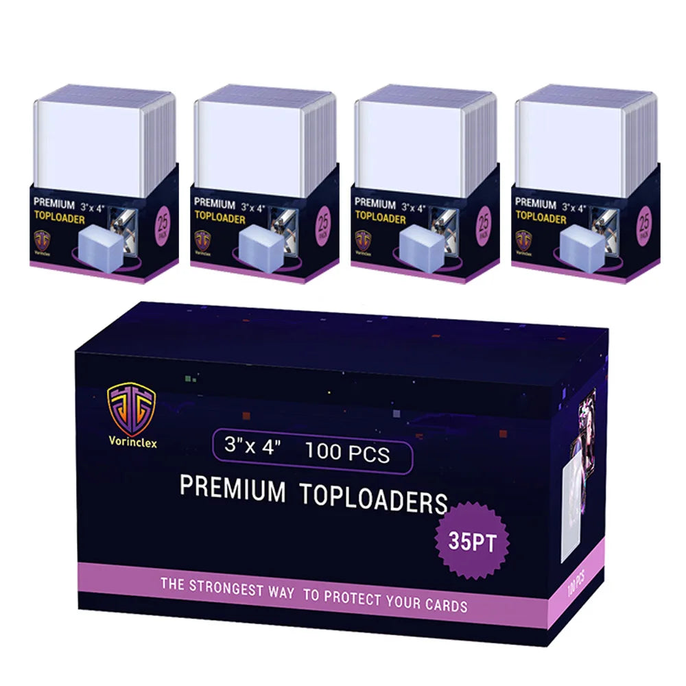 35PT Premium Toploader Card for Trading Sports Football and Game Cards 25pcs/100pcs Premium Clear Sleeves Card Holders