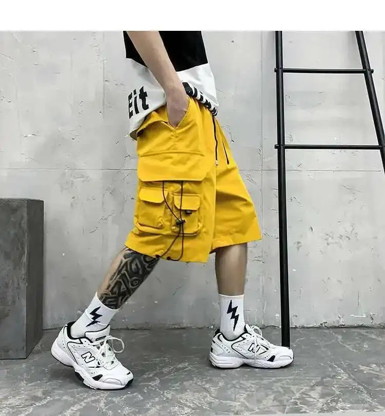HKSH Summer Men's Workwear Shorts Trendy Brand Ins High Street Loose Outerwear Knee-length Pants Trendy Straight Pockets HK0673