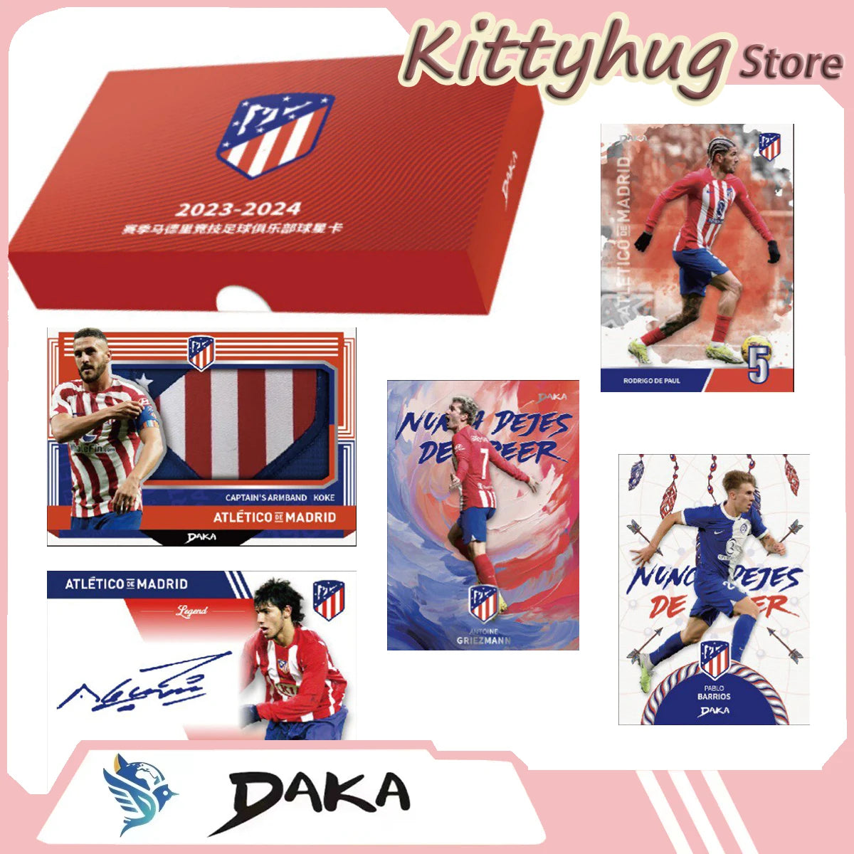 Daka 2023-24 Season Football Club Atletico Madrid Official Sports Trading Card Pop Culture Toys Boy'S Gift
