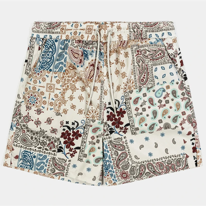 Beach sandal shorts with 3D print, men's casual retro shorts for summer, breathable and quick-drying sports and fitness shorts