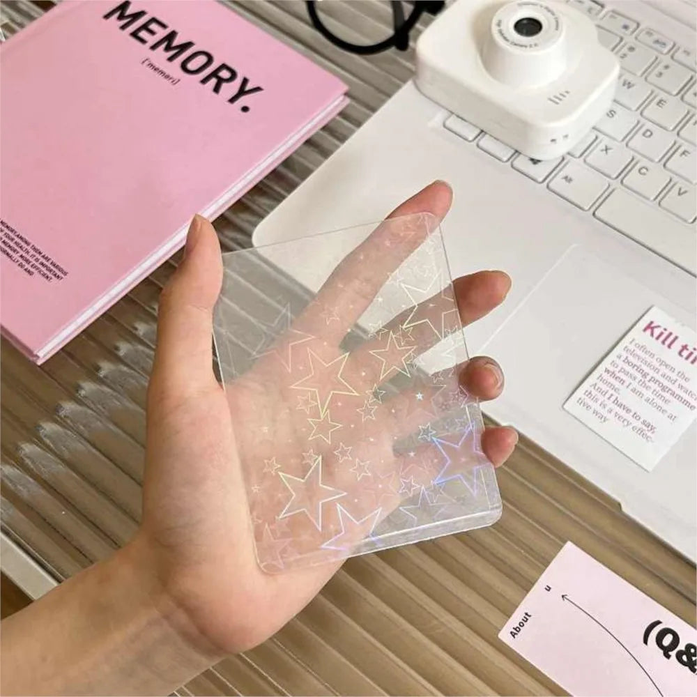 10pcs Flash Hard Plastic Card Sleeves Single Face Laser Trading Protectors Holder For Pokemon Game Baseball Football Sport Photo