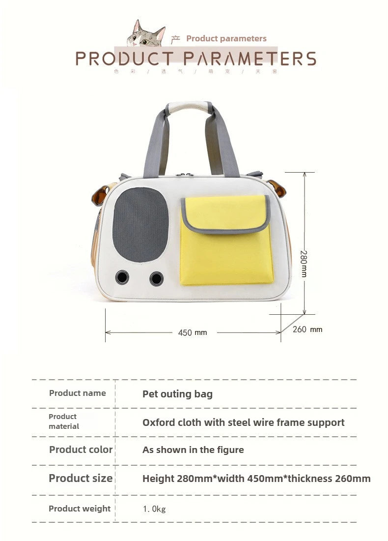 1Pcs Portable Pet Carrier Cat Bag For Cats And Dogs Ideal For Travel And Outdoor Activities Suitable For Cats And Small Dogs