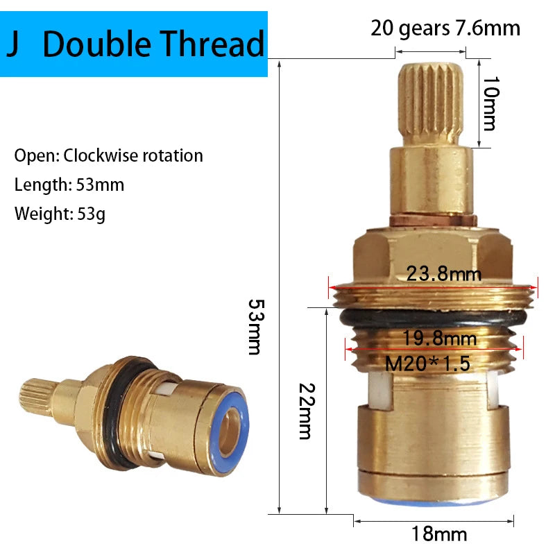 Copper Ceramic Disc Valve Counter/Clockwise Single/ Double Thread For Most Double Handles Kitchen Bathroom Basin Taps 10 Models