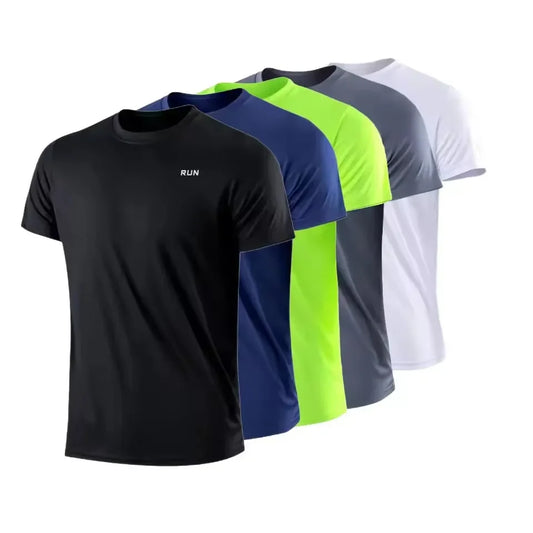 New summer men's quick-drying running and fitness sports shirt - Men's short-sleeved fitness top - Gym T-shirt