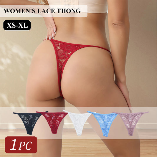 1PC Sexy Lace Semi-sheer Thong Ultra-thin Low Waist T-Back Underwear Women G-string Bikini Panties Lingerie Tanga Mujer XS-XL