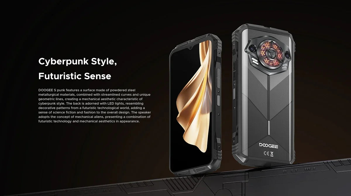 Global version DOOGEE S Punk Rugged Smartphone Android 14 6.58" FHD+90Hz IPS Screen 16GB(6+10)+ 256GB 10800mAh 50MP Mobile Phone