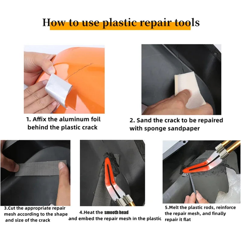 Besper 200W Plastic Welder, 2in1 Plastic Welding Kit Plastic Repair Welder Hot Stapler Soldering Gun Car Bumper Plastic Repair