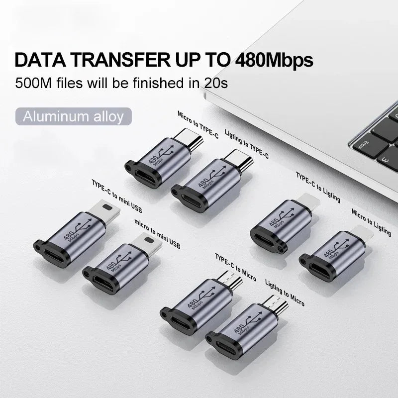 TypeCFemale to Mini USB/Type C/ios Female to Micro USB/Micro USB Female to Type C/Micro USB Female to Mini USB Connector Adapter