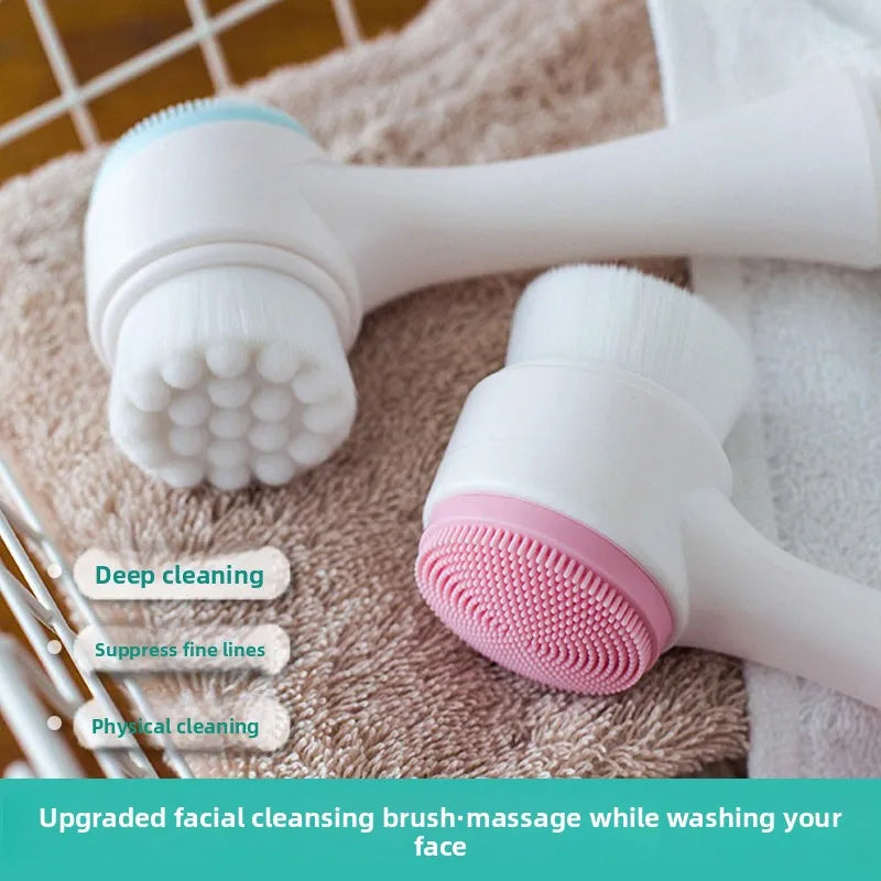 Facial Cleansing Brush–Deep Cleaning,Suppress Fine Lines,Silicone Bristles,Ergonomic Handle,Eco-Friendly,Portable Face Scrubber
