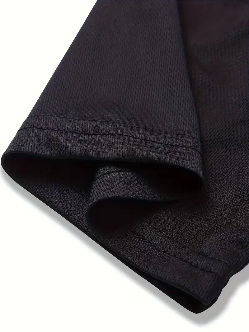 Men's summer sports two-piece set: letter crewneck t-shirt and shorts, breathable, quick-drying, lightweight outdoor casual wear