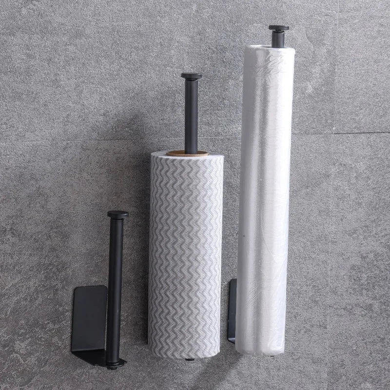 Adhesive Paper Towel Holder For Kitchen Napkin Rack Toilet Paper Holder Tissue Dispenser Cabinet Storage Bathroom Accessories