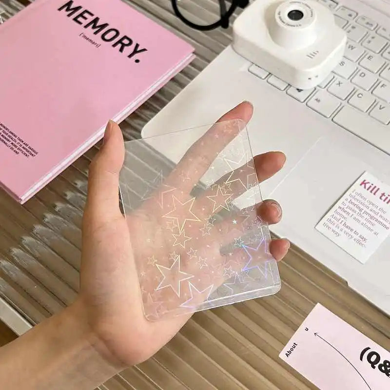 10pcs Flash Hard Plastic Card Sleeves Single Face Laser Trading Protectors Holder For Pokemon Game Baseball Football Sport Photo
