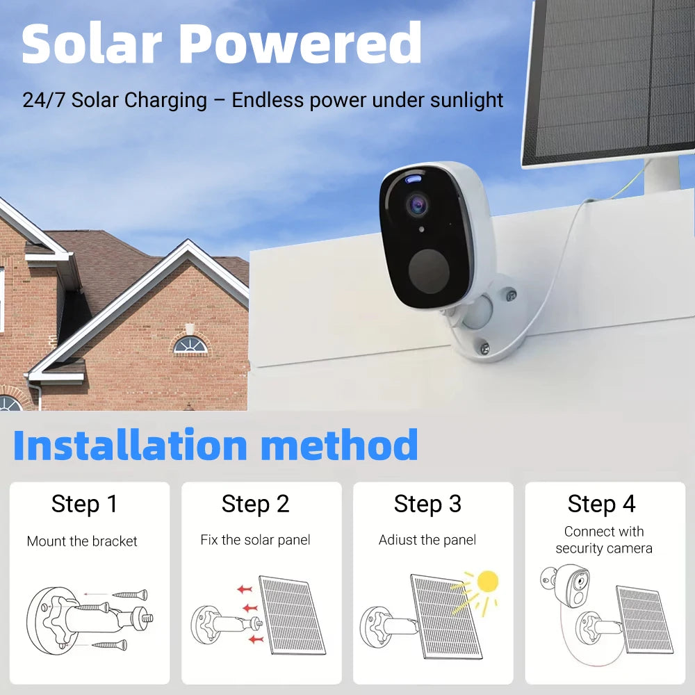 4G Security Cameras Wireless Outdoor 2K Rechargeable Battery Camera Home Surveillance No WiFi Needed PIR IP65 Work With O-kam Pr