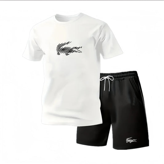 Men's Two-piece Sportswear Short Sleeved T-shirt and Pants Set Running and Fitness Sportswear 2026 Summer Big Discount