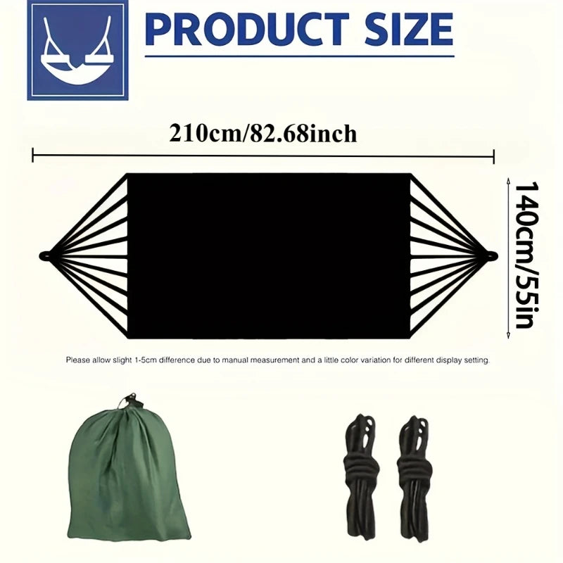 1Set Hammock with Straps and Storage Bag, Lightweight and Durable Textile Material Suitable for Beach Picnics and Hiking Trips