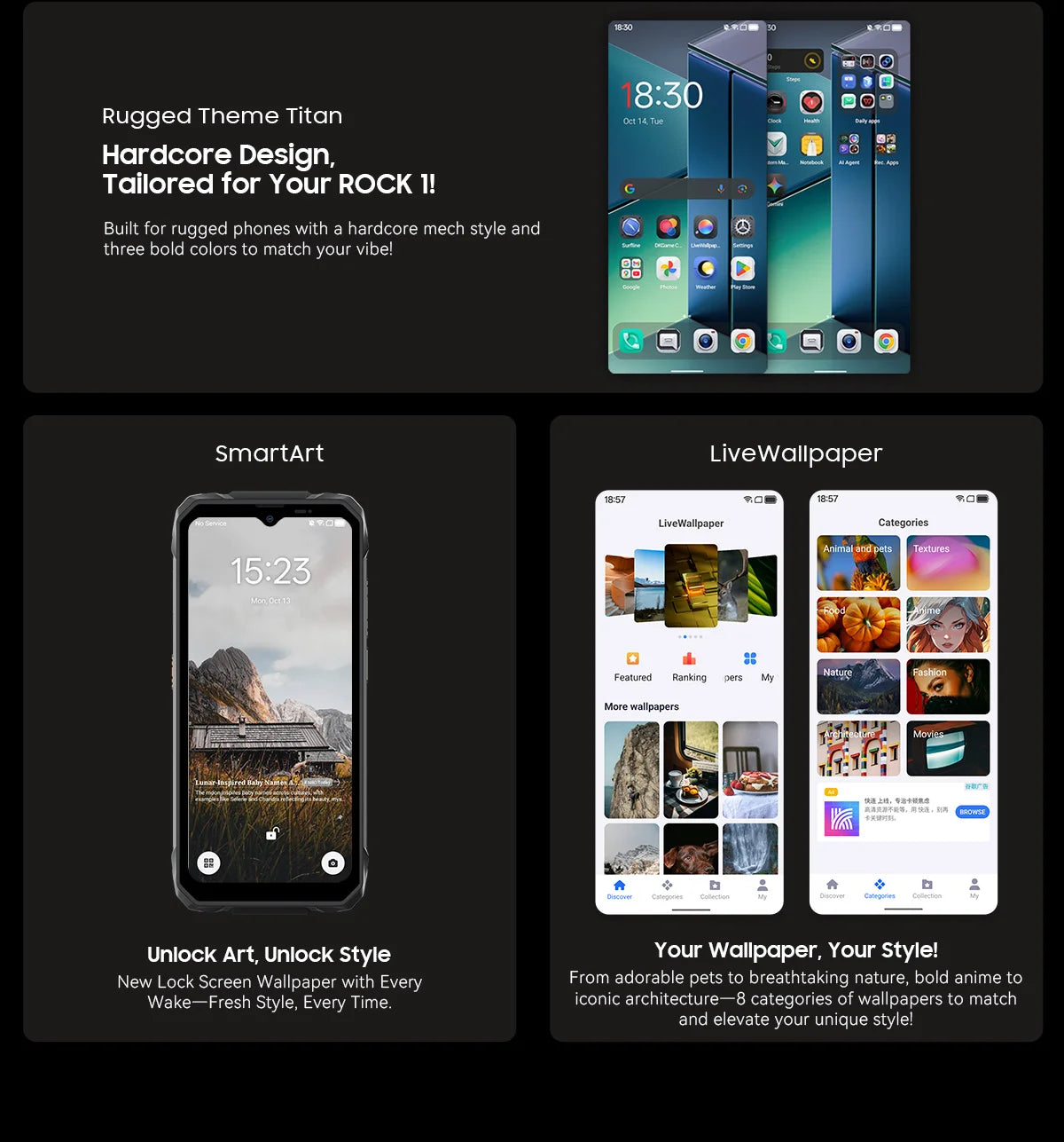 Blackview ROCK 1 AI Rugged Smartphone 6.56-inch 90Hz Display 256GB MediaTek Helio G81 Android 16 NFC Torch 15000mAh Cellphone