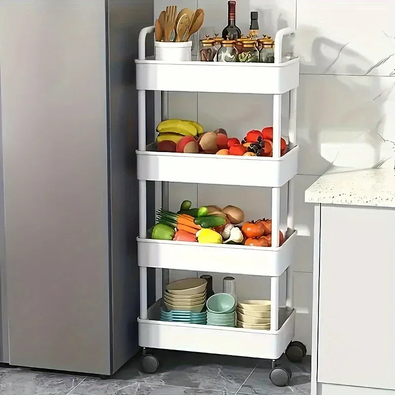 2026 New Multifunctional Storage Cart Open Shelves Book Display Living Room Kitchen Bedroom Home Decor Storage Organizer
