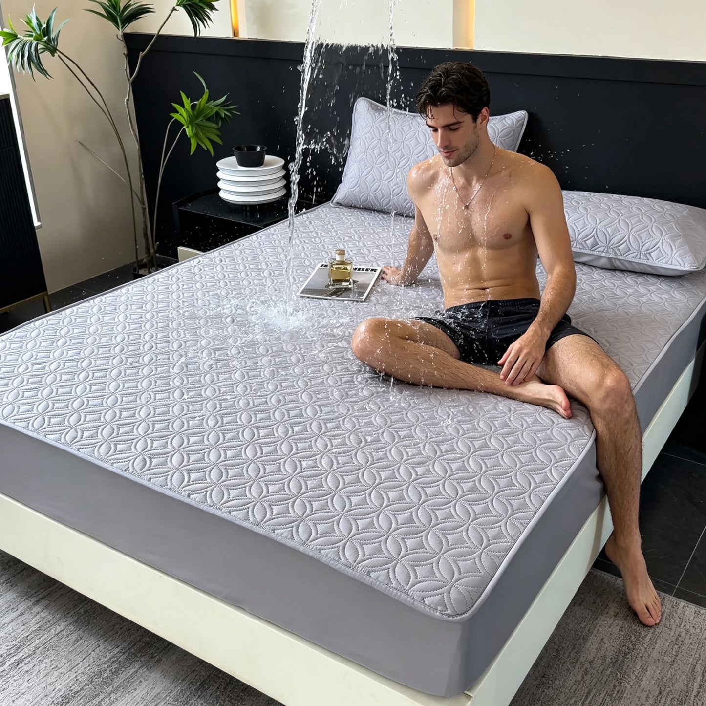 1 Piece of Luxurious, Ultra-Soft, Comfortable, Waterproof Fitted Sheet and Thickened Mattress Cover (Pillowcase Not Included), Solid Color Bedding Set, All-Inclusive Mattress Cover, Skin-Friendly, Breathable, Moisture-Wicking