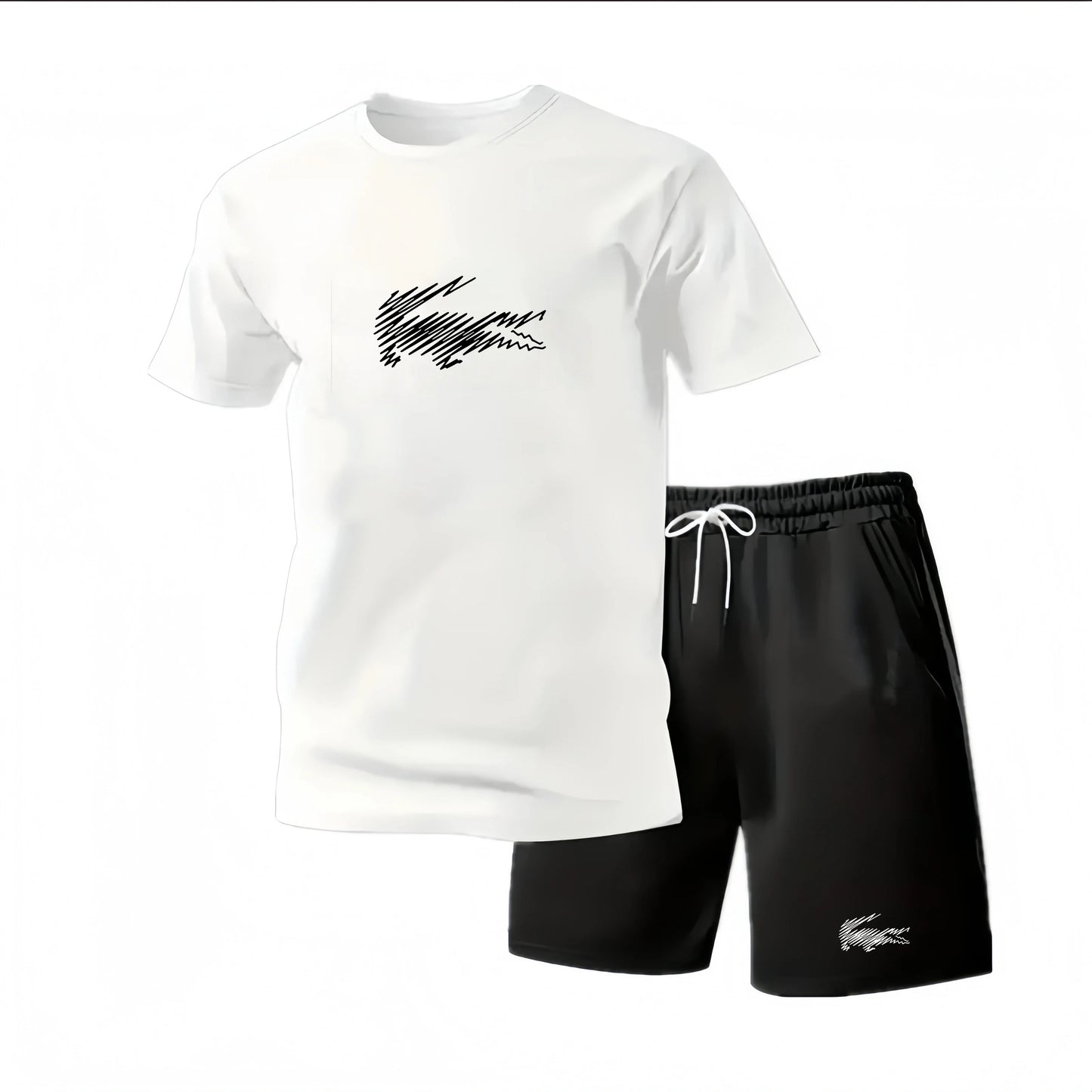 Men's Two-piece Sportswear Short Sleeved T-shirt and Pants Set Running and Fitness Sportswear 2026 Summer Big Discount
