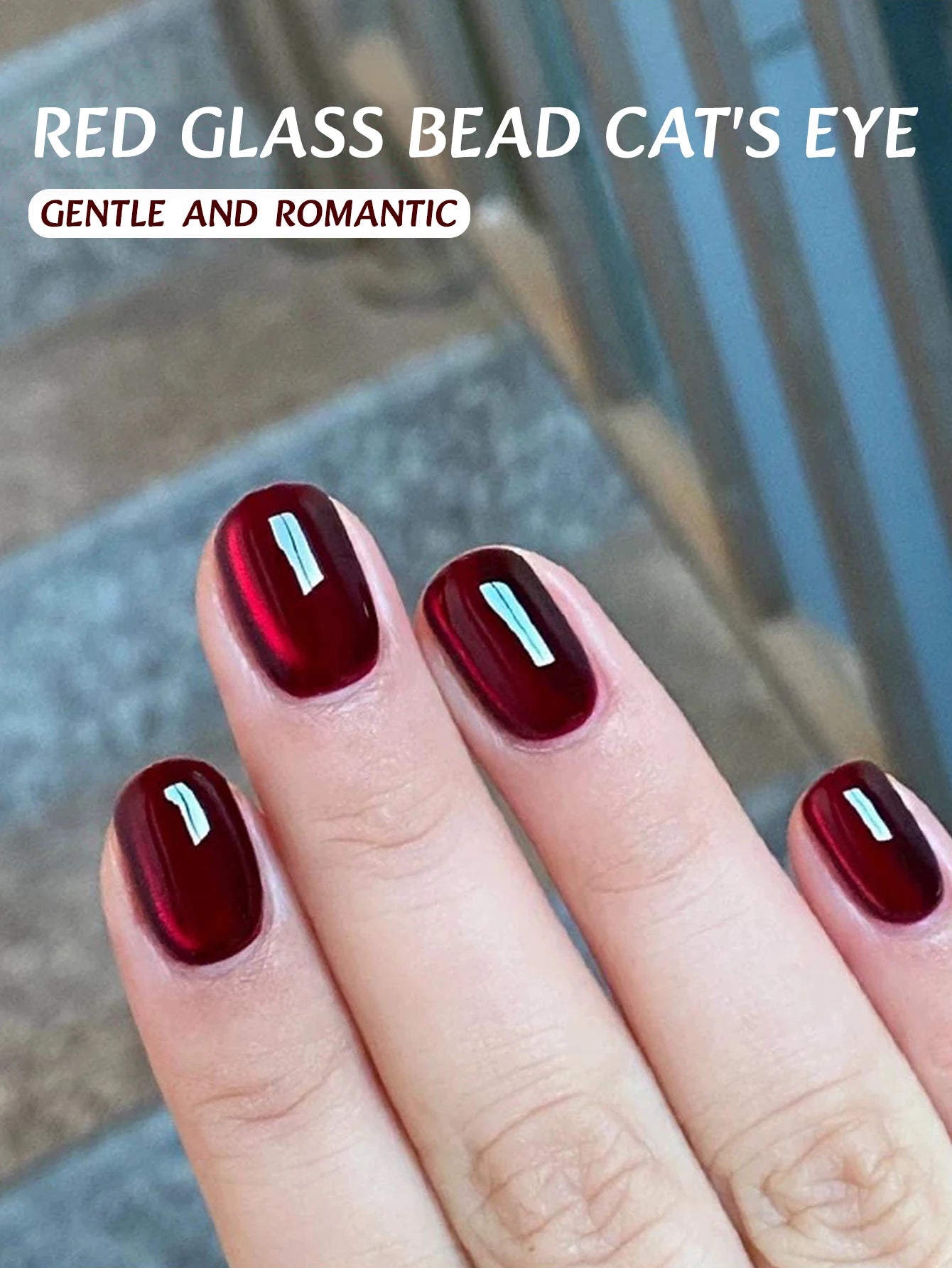 MIANEL 12ML Red Ocean Cat Eye Gel Nail Polish 2026 Top Selling Red Color Flash Glass Beads Cat Magnetic Gel Red Nails 1-9pcs