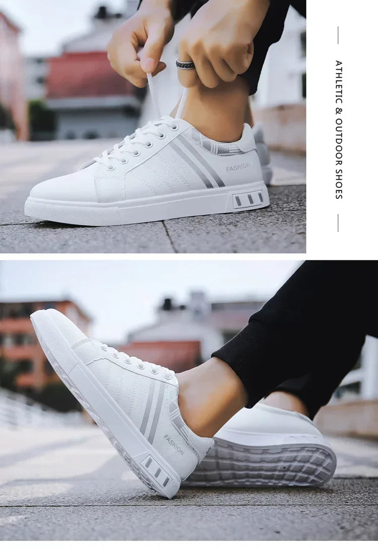 Summer Men Sneakers Casual Vulcanized Shoes Lightweight Breathable Flat White Luxury Shoes for Men Tenis Shoes Tênis Masculino