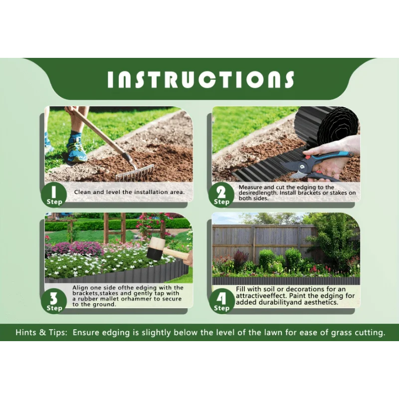 Garden Border Edging Landscape Border Weatherproof Landscape Border Edging Corrugated Corrugated Garden Edging