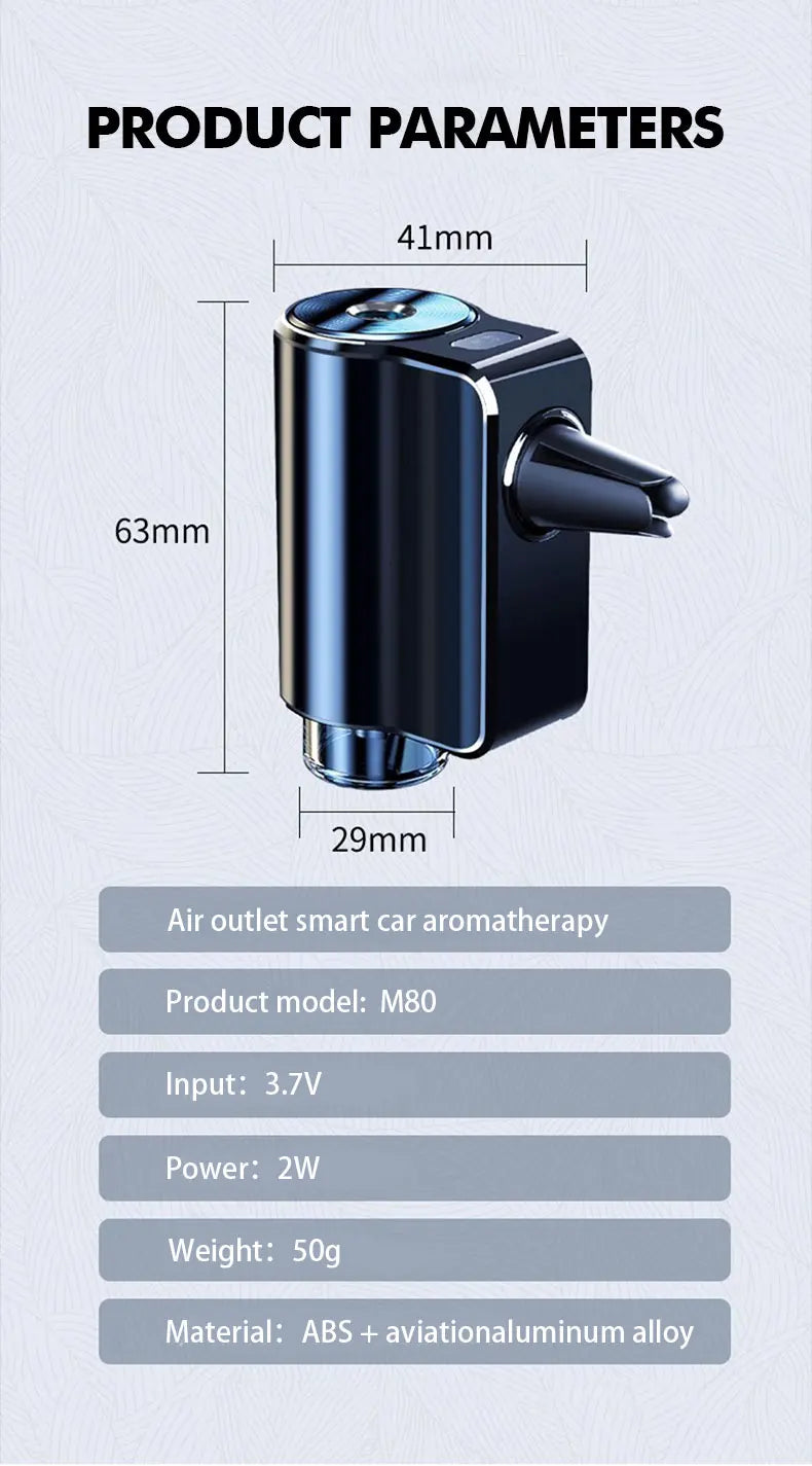 Car Electric Air Diffuser Aroma Car Air Vent Humidifier Mist Aromatherapy Car Air Freshener For Removing Odors Car Accessories